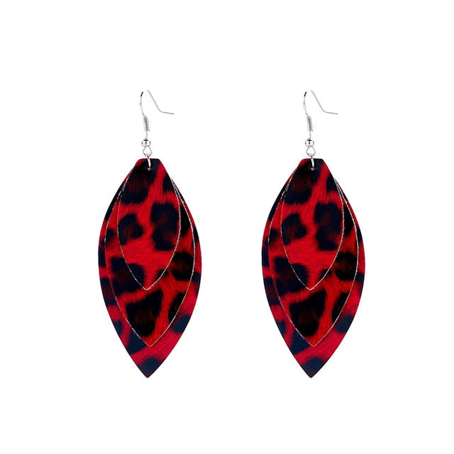 Retro Leopard Dangle Earrings