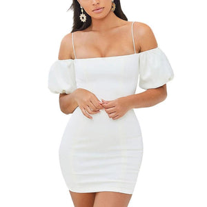 Satin Square Collar Backless Dress